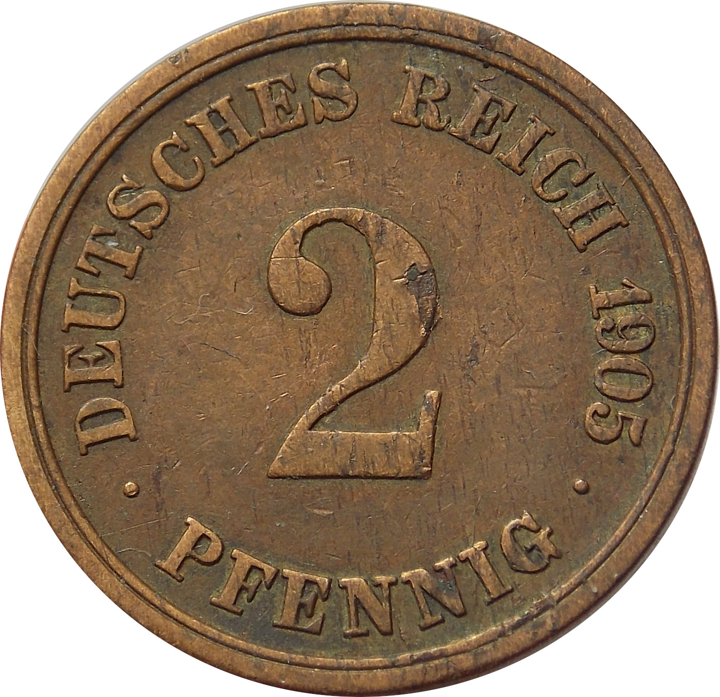 Nemecko - Nemecká ríša 2 Pfennig 1905 F