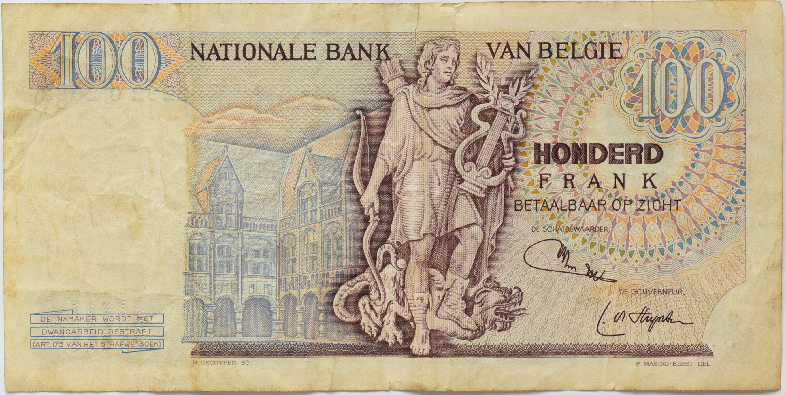 Belgicko 100 Francs 1962-1977
