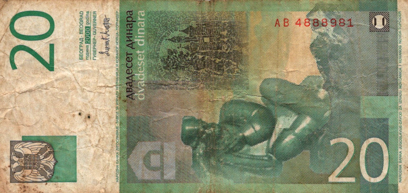 Juhoslávia 20 Dinara 2000