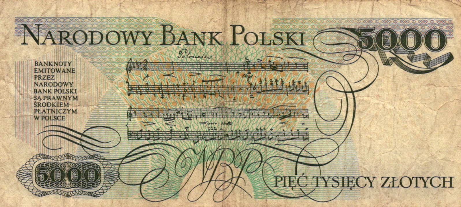 Poľsko 5000 Zlotych 1988