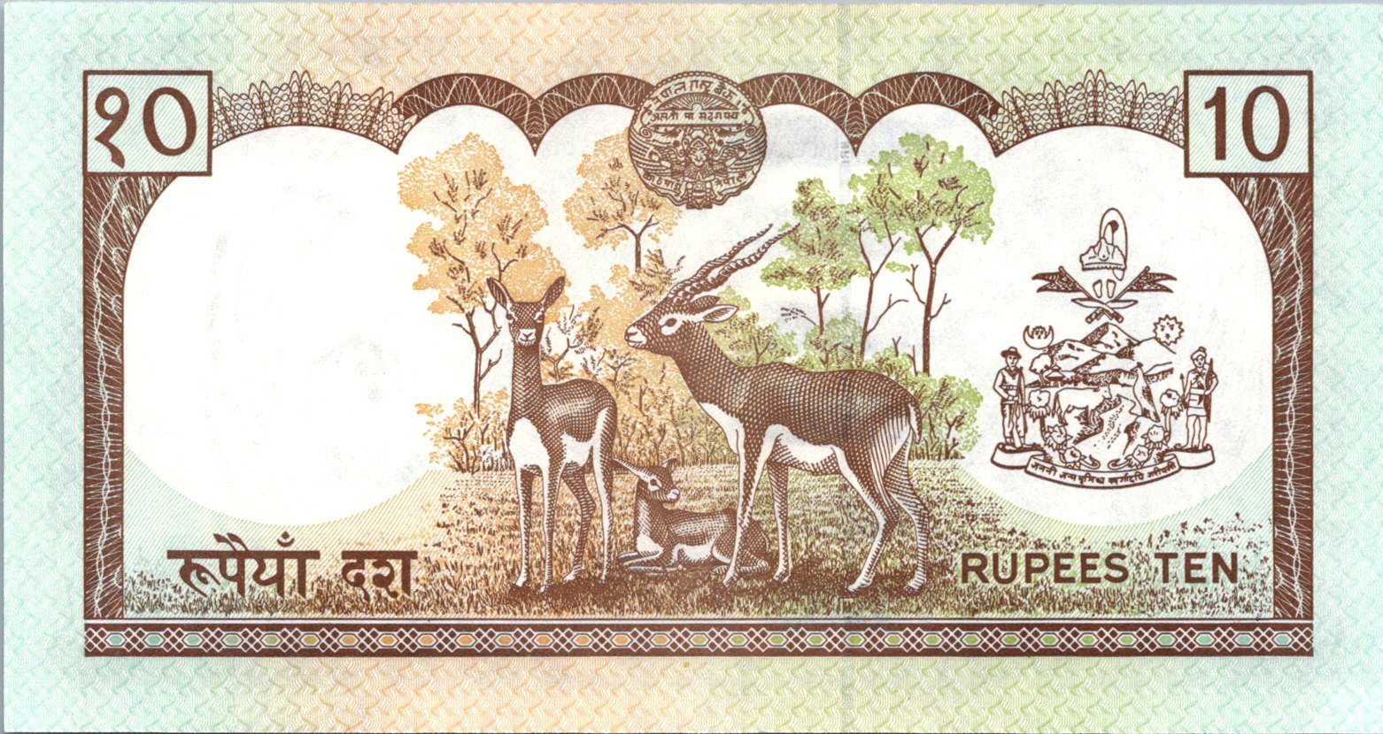 Nepál 10 Rupees 1985