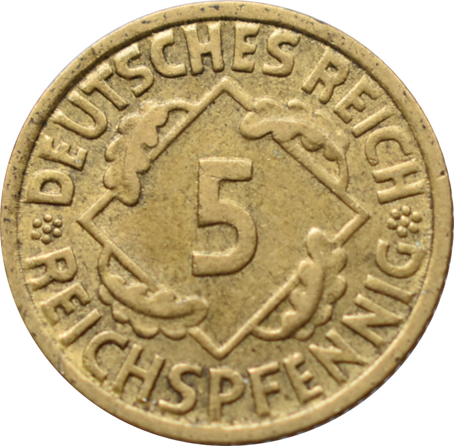 Nemecko - Weimarská republika 5 Reichspfennig 1936 G
