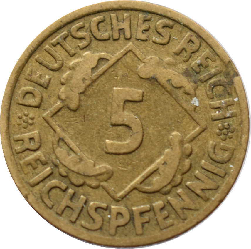 Nemecko - Weimarská republika 5 Reichspfennig 1925 G