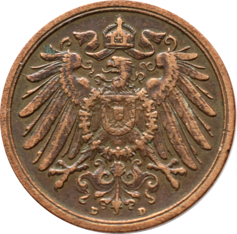 Nemecko - Nemecká ríša 2 Pfennig 1915 D