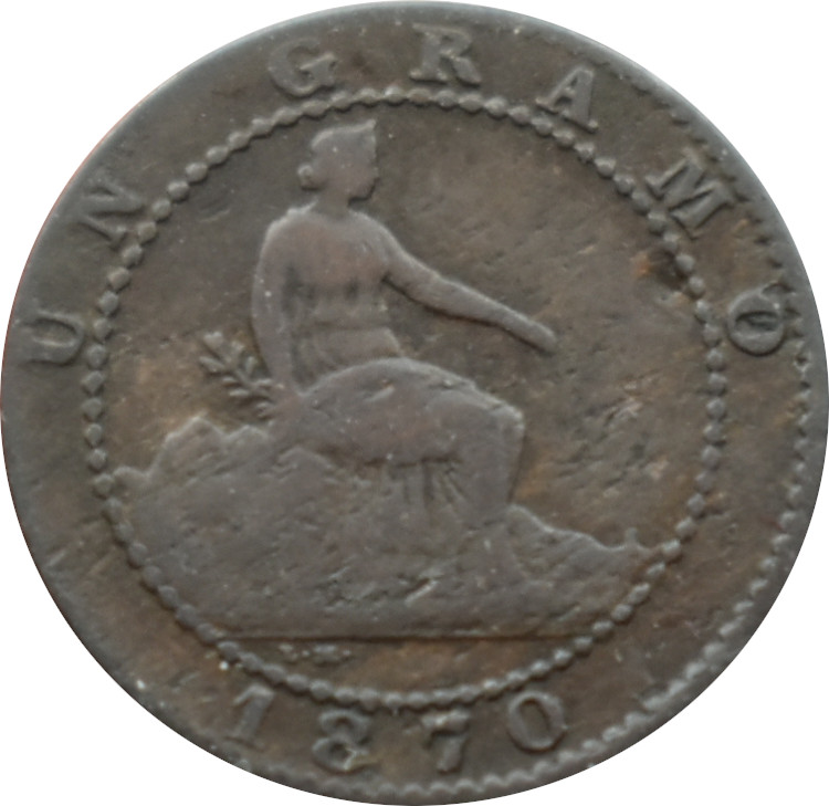 Španielsko 1 Centimo 1870