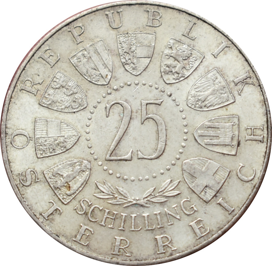 Rakúsko 25 Schilling 1957