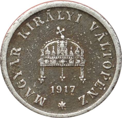 F.J. 2 Fillér 1917 K.B nový typ
