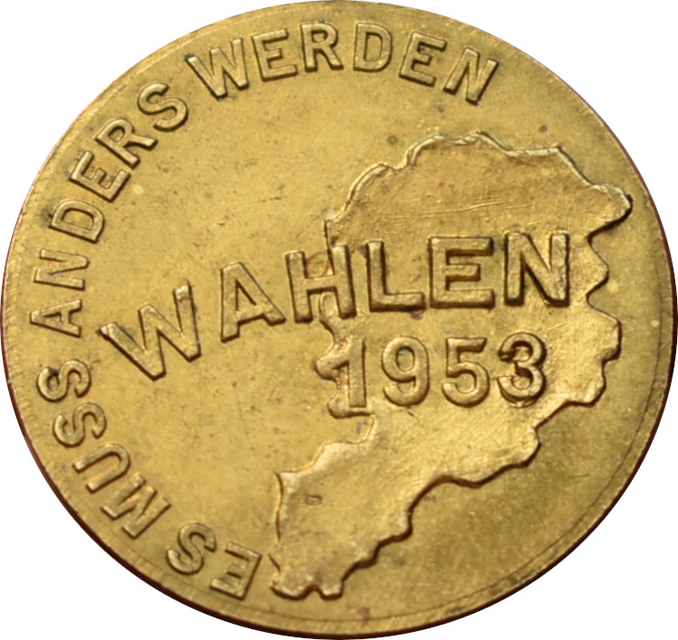 Rakúsko politický žetón 5 Schilling 1953