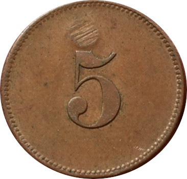 Neznámy žetón 5 s kontramarkou