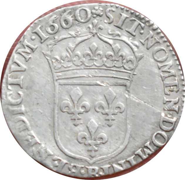 Francúzsko Ľudovít XIV. 1/12 Ecu 1660