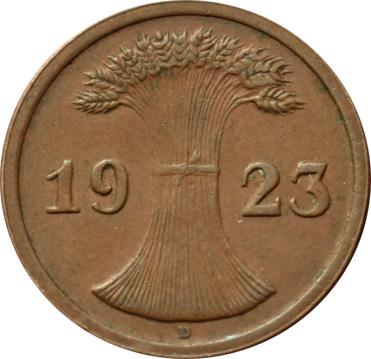 Nemecko - Weimarská republika 2 Rentenpfennig 1923 D