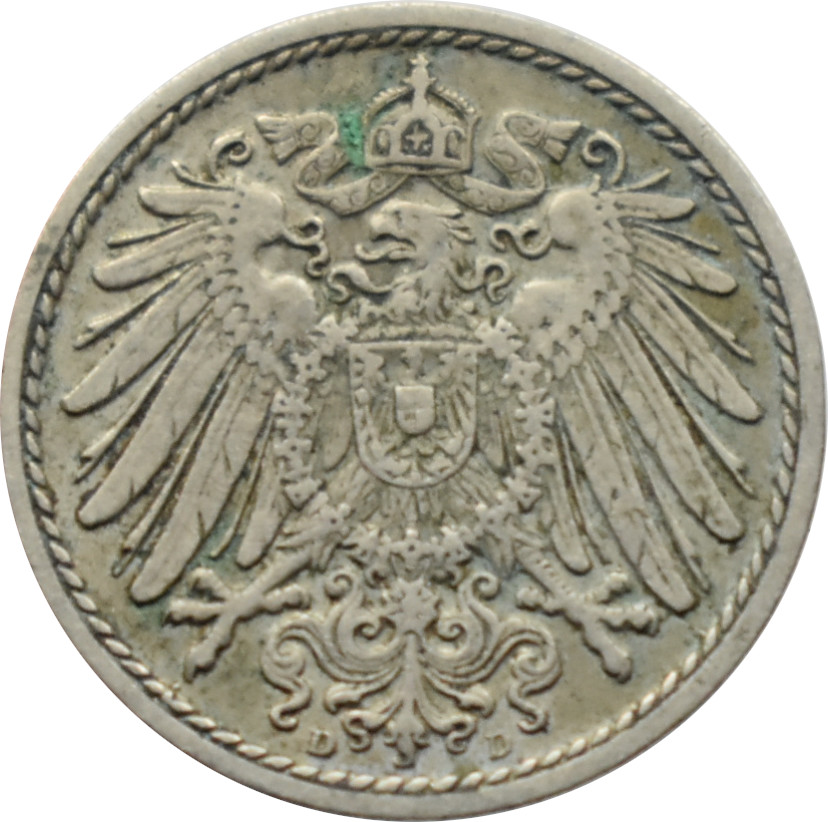 Nemecko - Nemecká ríša 5 Pfennig 1909 D