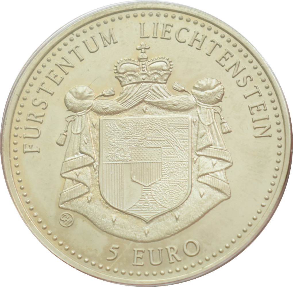 Lichtenštajnsko 5 Euro 1996