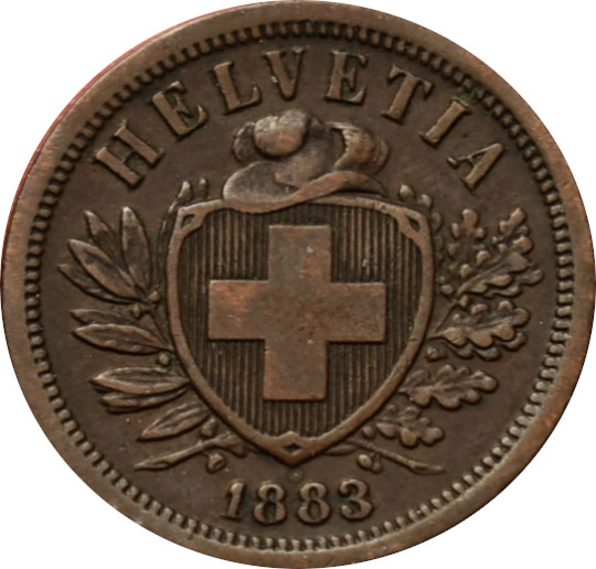 Švajčiarsko 2 Rappen 1883