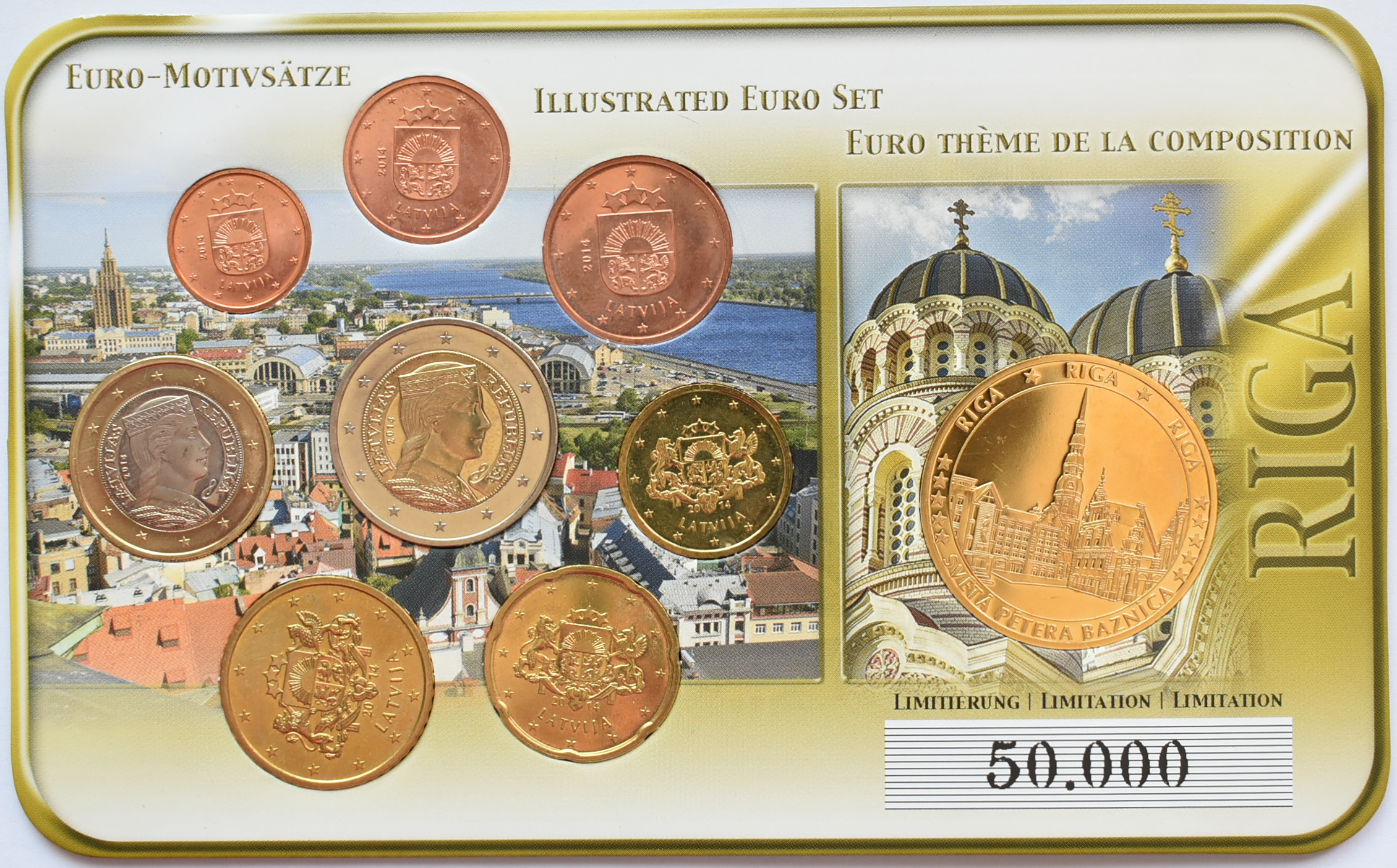Lottyšsko sada euromincí 2014