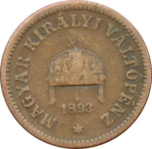 F.J. 2 Fillér 1893 K.B