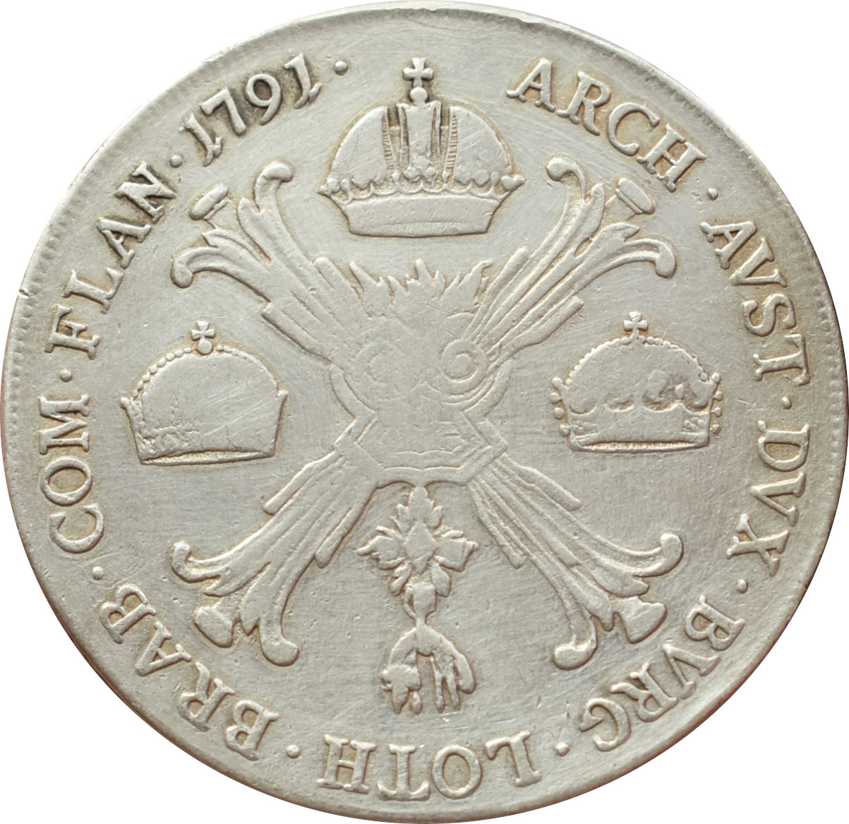 Leopold II. Krížový toliar 1791 H