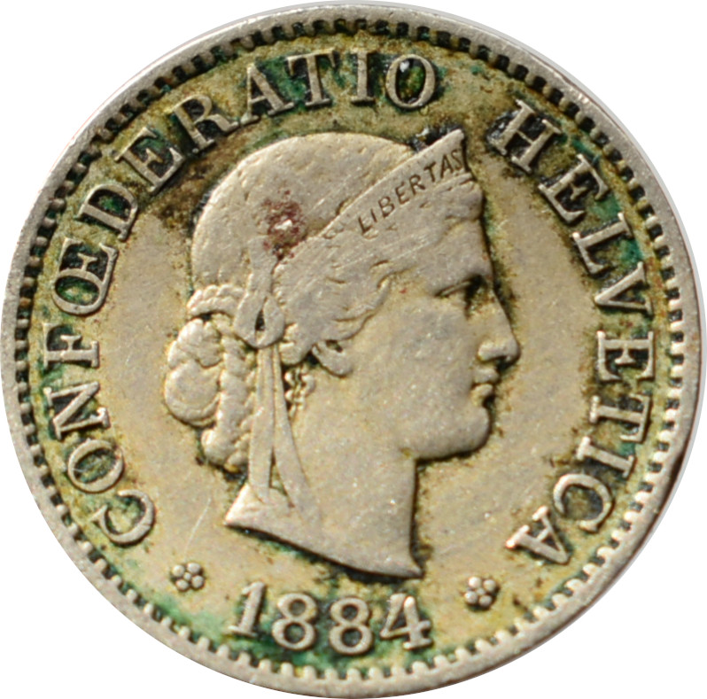 Švajčiarsko 5 Rappen 1883