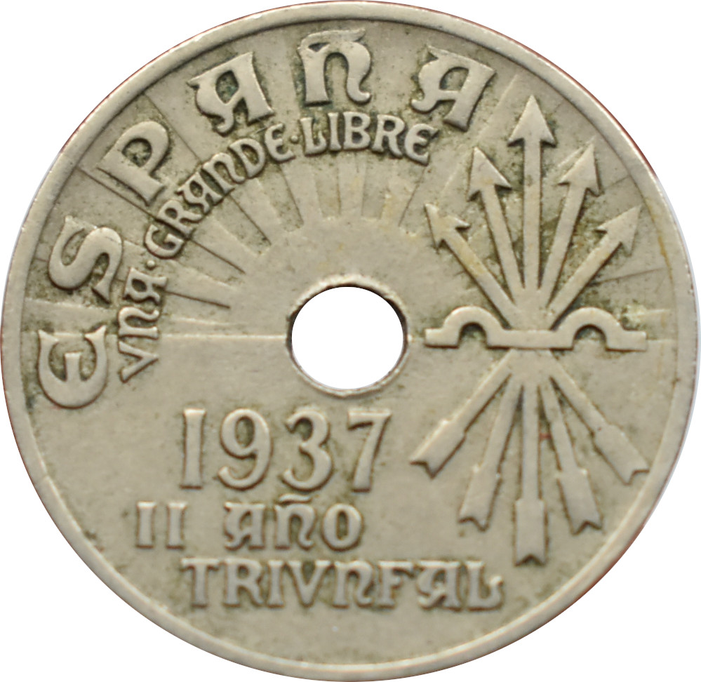 Španielsko 25 Centimos 1937