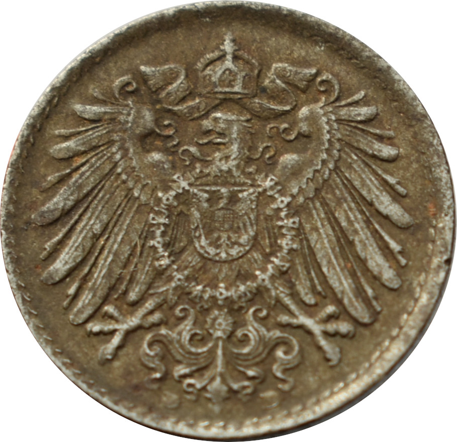 Nemecko - Nemecká ríša 5 Pfennig 1918 D
