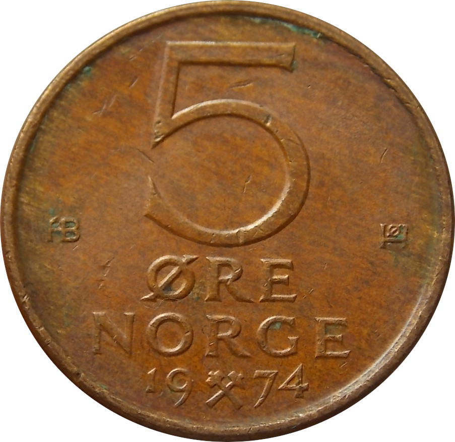 Nórsko 5 Ore 1974