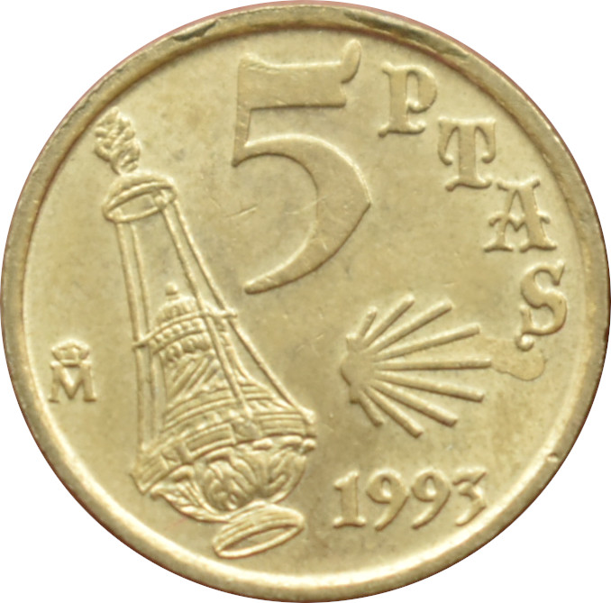 Španielsko 5 Pesetas 1993