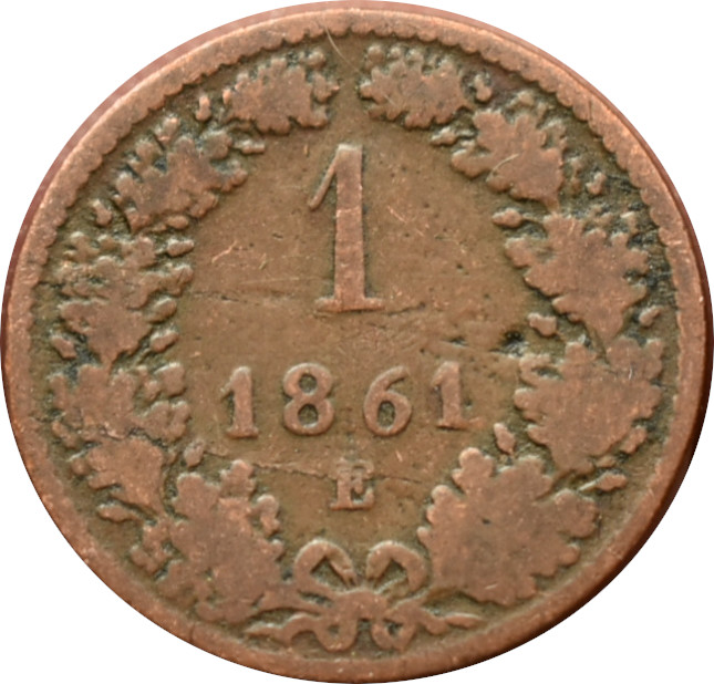 F.J. 1 Kreuzer 1861 E
