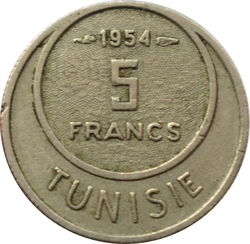 Tunisko 5 Francs 1954