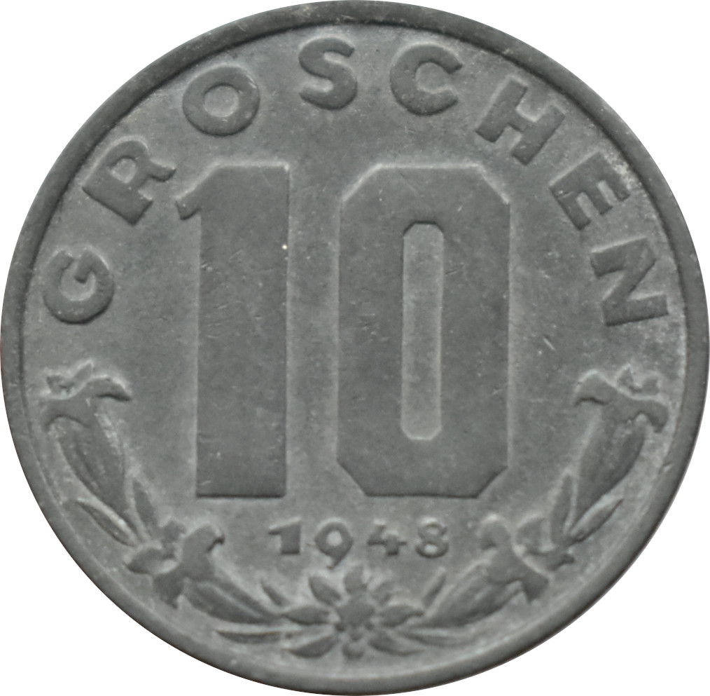 Rakúsko 10 Groschen 1948