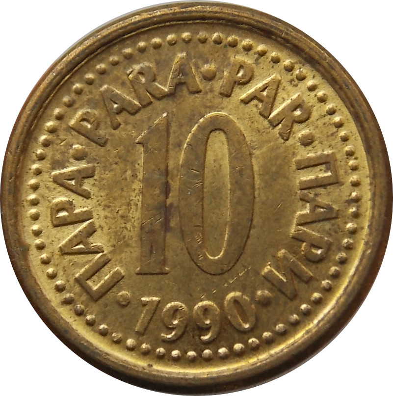 Juhoslávia 10 Para 1990