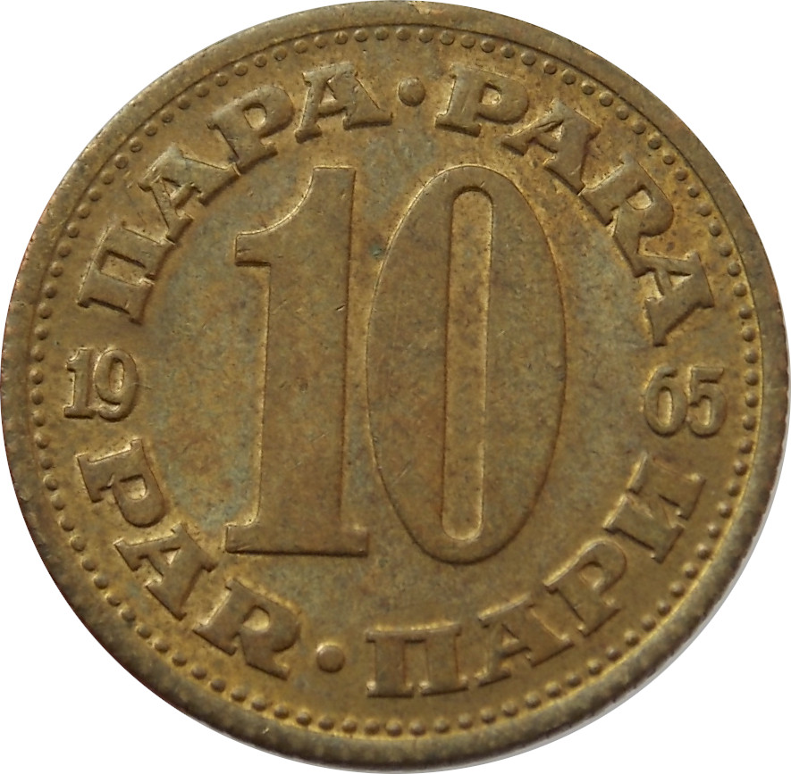 Juhoslávia 10 Para 1965