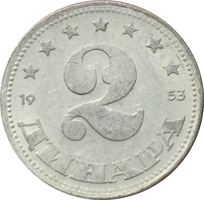 Juhoslávia 2 Dinara 1953