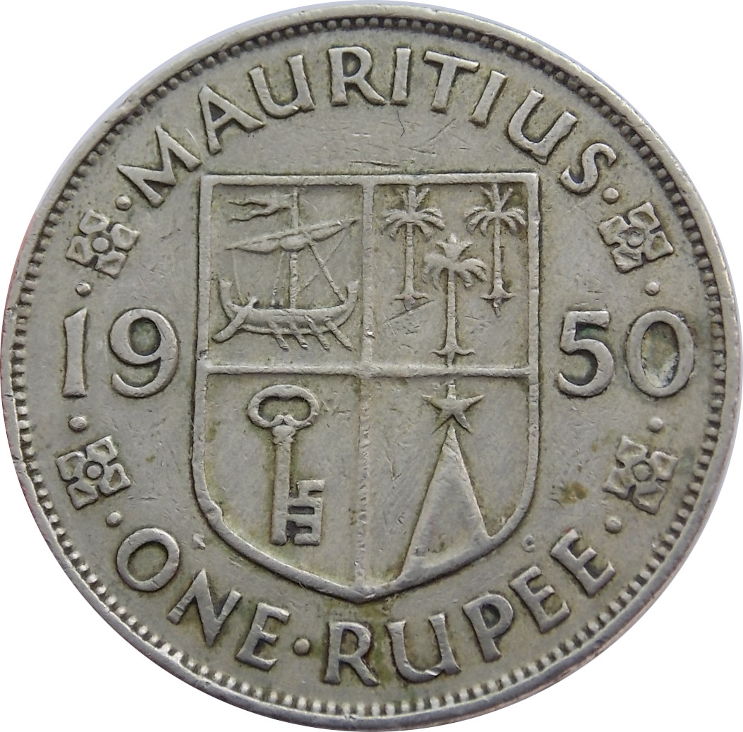Maurícius 1 Rupee 1950