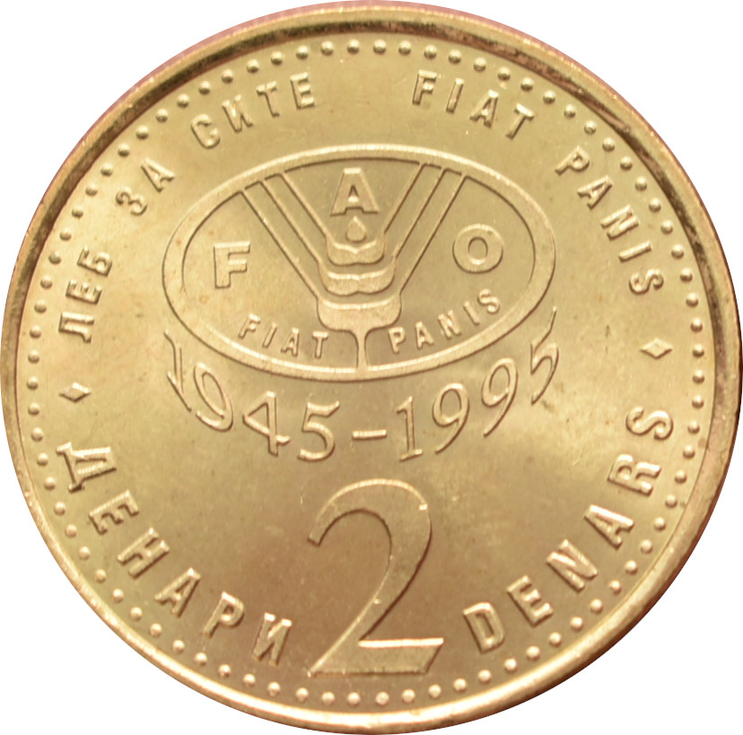 Macedónsko 2 Denari 1995 FAO