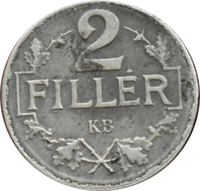 F.J. 2 Fillér 1918 K.B nový typ