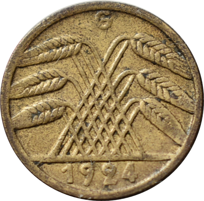Nemecko - Weimarská republika 5 Rentenpfennig 1924 G