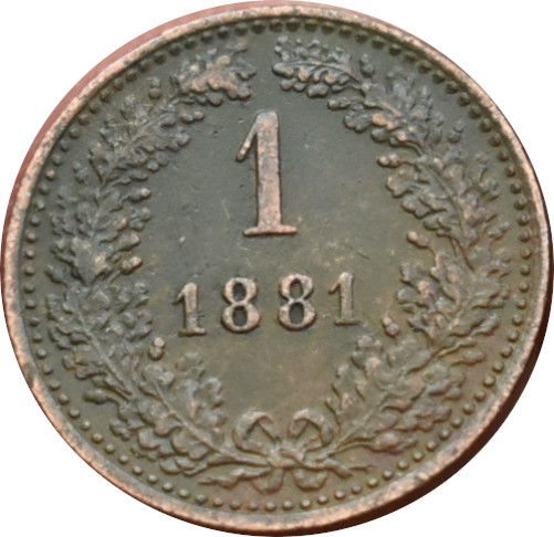 F.J. 1 Kreuzer 1881 b.z.