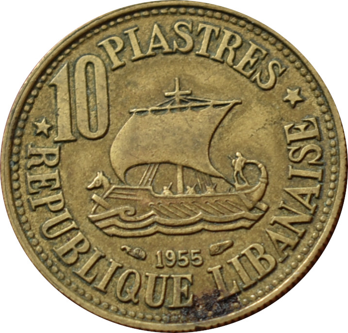 Libanon 10 Piastres 1955