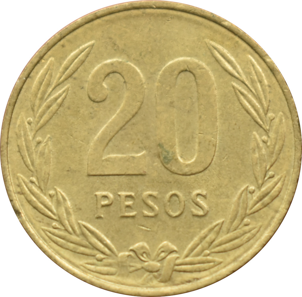 Kolumbia 20 Pesos 1982