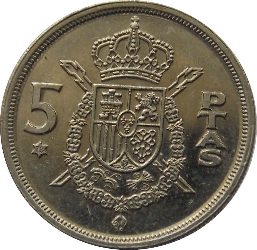 Španielsko 5 Pesetas 1975