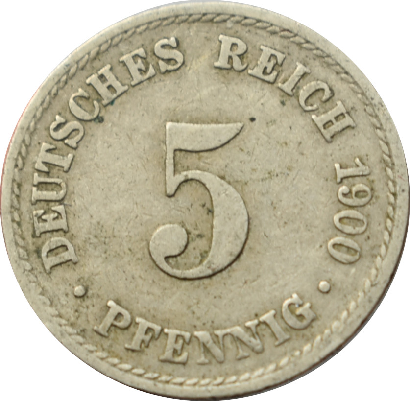 Nemecko - Nemecká ríša 5 Pfennig 1900 A