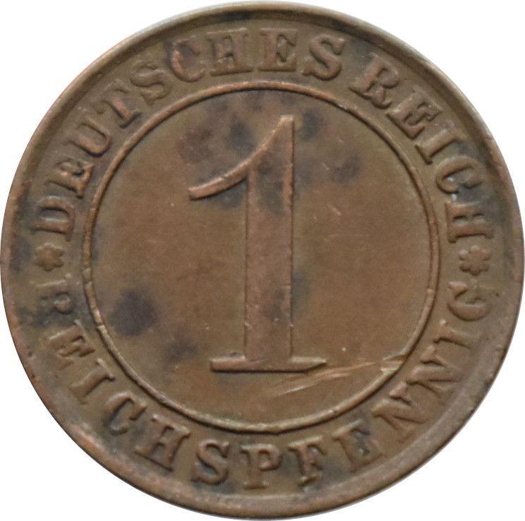 Nemecko - Weimarská republika 1 Reichspfennig 1933 A
