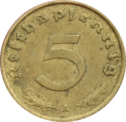 Nemecko - Tretia ríša 5 Reichspfennig 1939 A