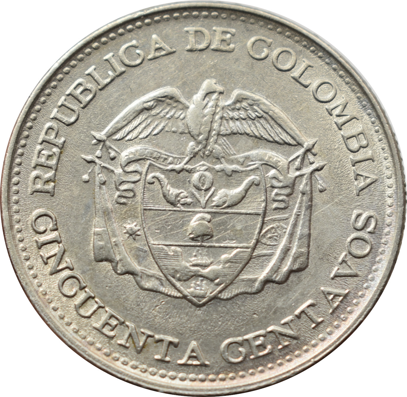 Kolumbia 50 Centavos 1965