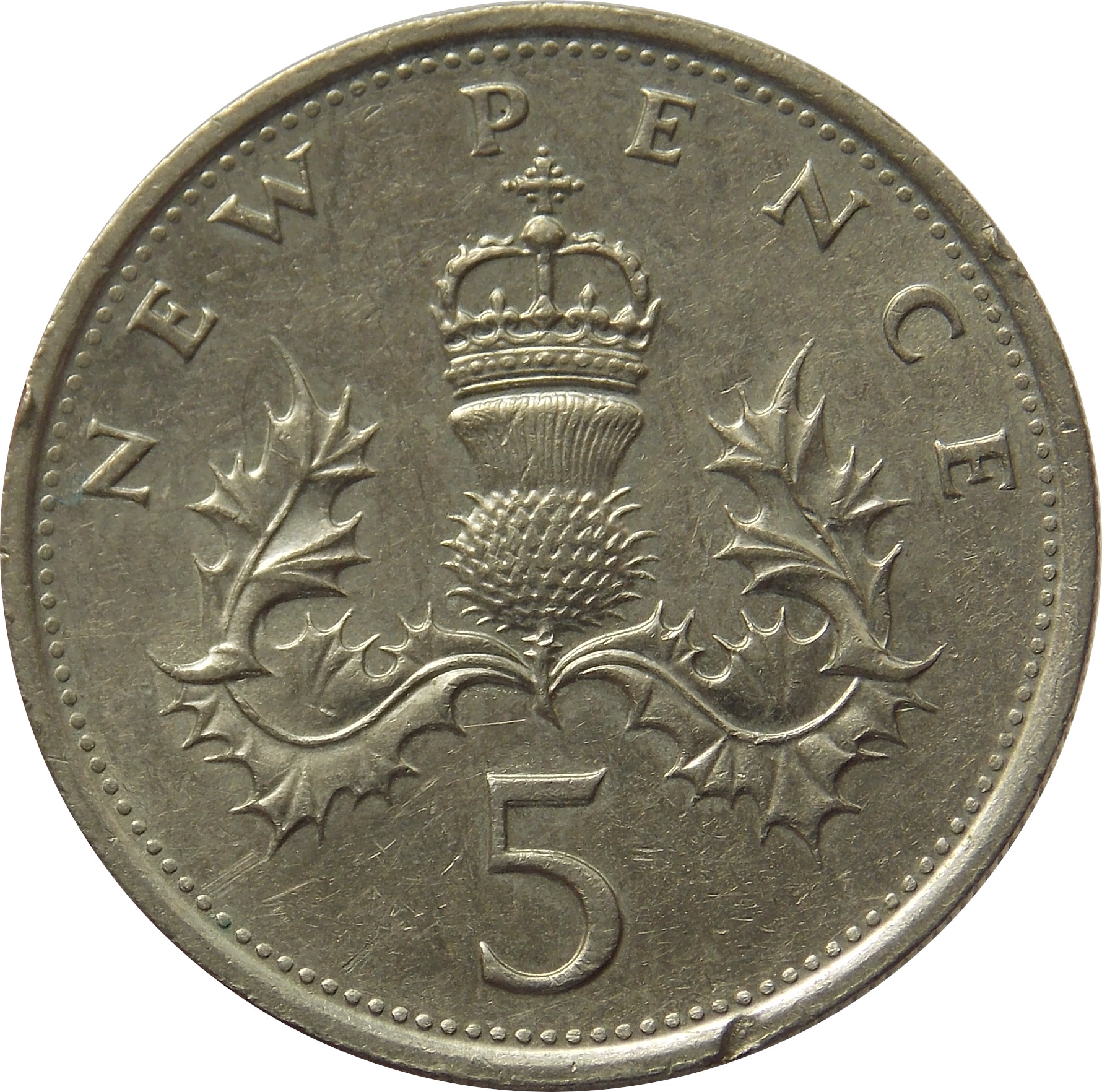 Anglicko 5 New Pence 1980