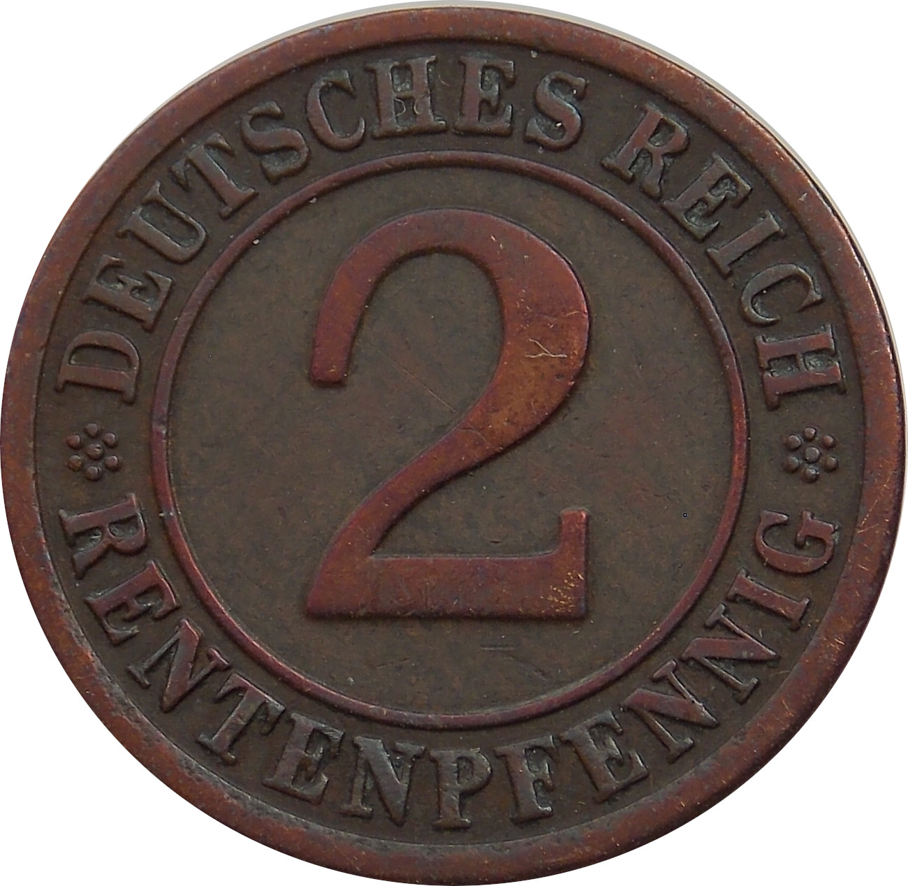 Nemecko - Weimarská republika 2 Rentenpfennig 1924 F