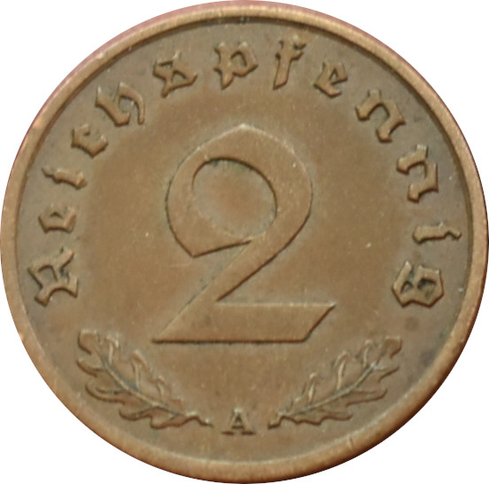 Nemecko - Tretia ríša 2 Reichspfennig 1938 A