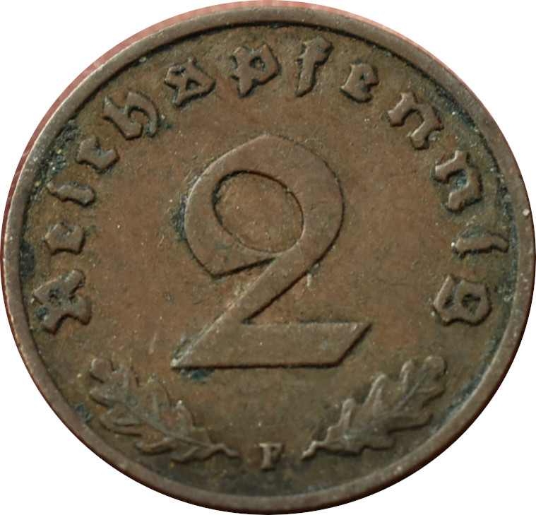 Nemecko - Tretia ríša 2 Reichspfennig 1938 F