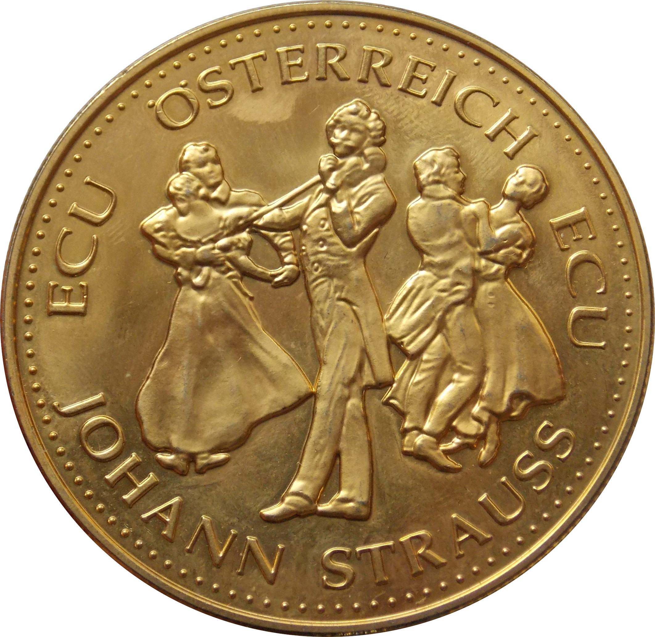 Rakúsko 1 ECU 1995 Johann Strauss