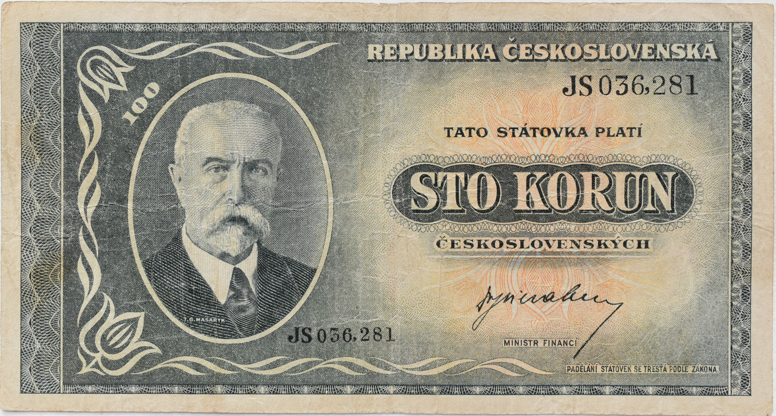 Československo 100 Korún 1945